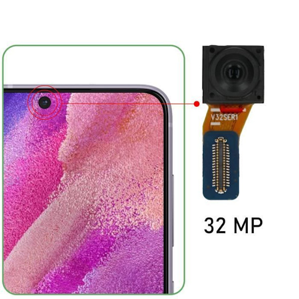 Frontkamera til Samsung Galaxy S21 FE 32MP Selfie Sensor Samsung Sort Svart