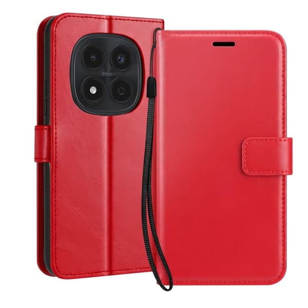 Plånboksfodral för Redmi Note 15 Pro 4G med handledsrem och ställfunktion Mayaxess Röd Röd