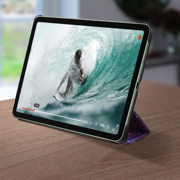 iPad Air 2020-fodral - Apple - Svart galaxmönster - Ekologiskt läder - Videostöd - Tangentbordsstativ Svart