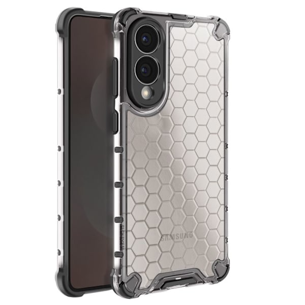 Coque Antichock til Samsung S25 Edge Forstærkede Kanter, Røget Sort Finish Svart