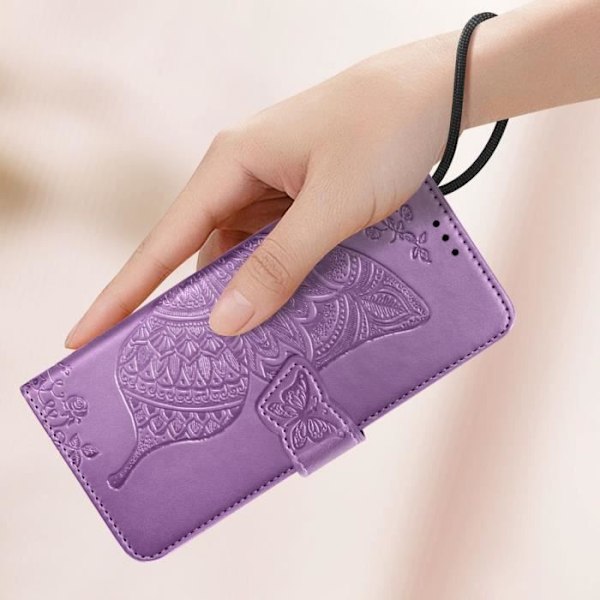 Mandala Butterfly Case til Xiaomi Redmi 13 - AVIZAR - Lilla - Pung håndledsrem Lila