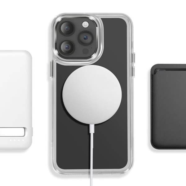 MagSafe-cover til iPhone 14 Pro Max Ultra Forstærket Bi-materiale Sort Svart