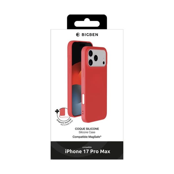 MagSafe Cover - BIGBEN - iPhone 17 Pro Max - Blødt silikone - Soft Touch finish - Rød Röd