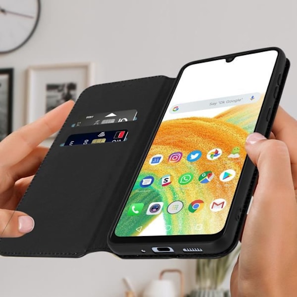 Samsung Galaxy A33 5G Fodral - AVIZAR - Flip Wallet Video Support - Svart Svart