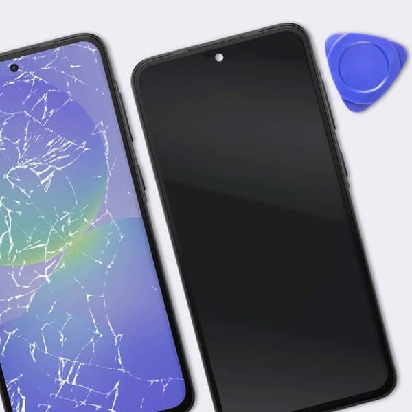 Fuld OLED-skærm erstatning til Galaxy A36 med sort chassis Svart