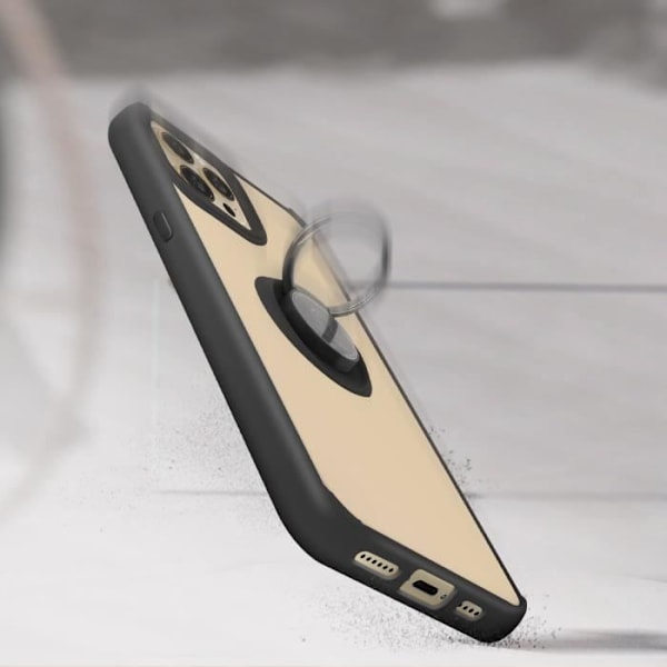 Beskyttelsescover - AVIZAR - iPhone 13 Pro - Holdering - Metallisk finish - Sort Svart