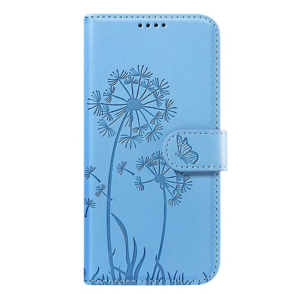 Pung Etui - ZANAÉ - iPhone 11 - Syntetisk læder - Blomst og sommerfugl mønster - Lys blå Blå