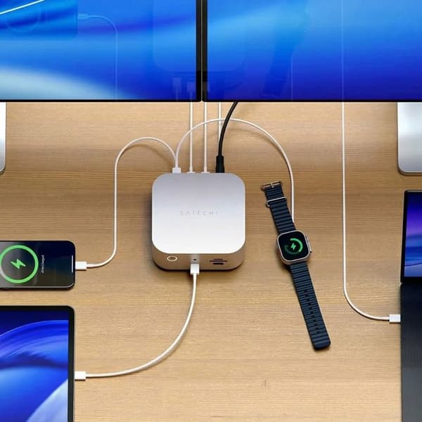 Thunderbolt 5 - SATECHI - Monitoimiasema - NVMe SSD - Lataus 140W - USB, Ethernet, Video
