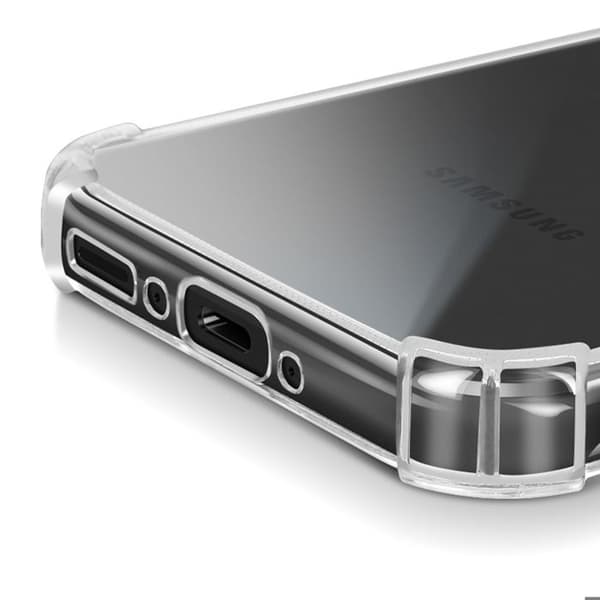 Siliconfodral för Galaxy A37 med förstärkta hörn, stötabsorberande, Mayaxess, transparent Vit