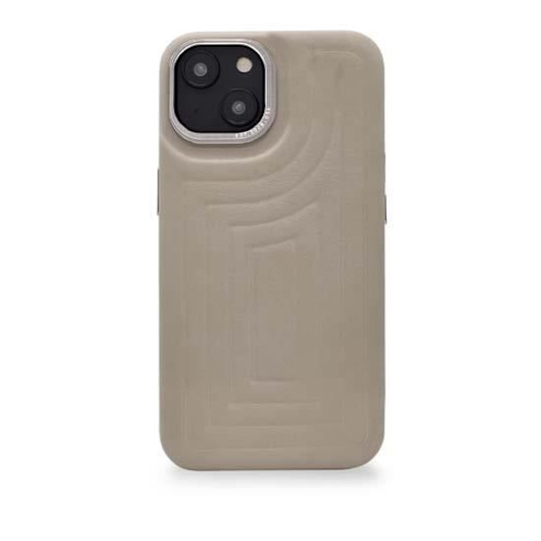 Coque - Avkodad - iPhone 14 - Full grain läder - Kompatibel med MagSafe - Semi-hård Beige