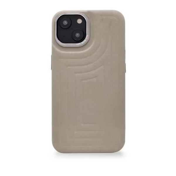 Coque - Decoded - iPhone 14 - Full grain læder - Kompatibel med MagSafe - Semi-stiv Beige