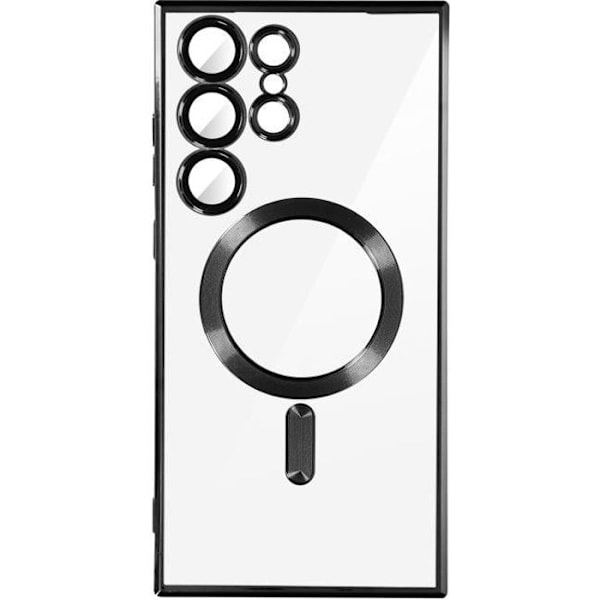 MagSafe etui til Samsung S23 Ultra kamerabeskyttelse Gennemsigtig / Sort Svart