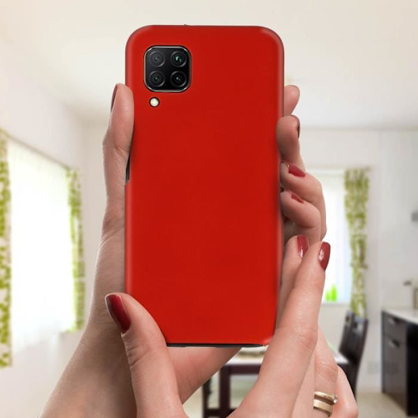 Skyddande skal - AVIZAR - Huawei P40 Lite - Hård baksida - Mjuk framsida - Röd Röd