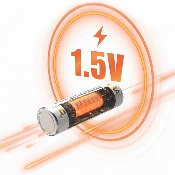 Sæt med 2 AAA Genopladelige Lithiumbatterier 3000mWh 1.5V LinQ Hvid Vit