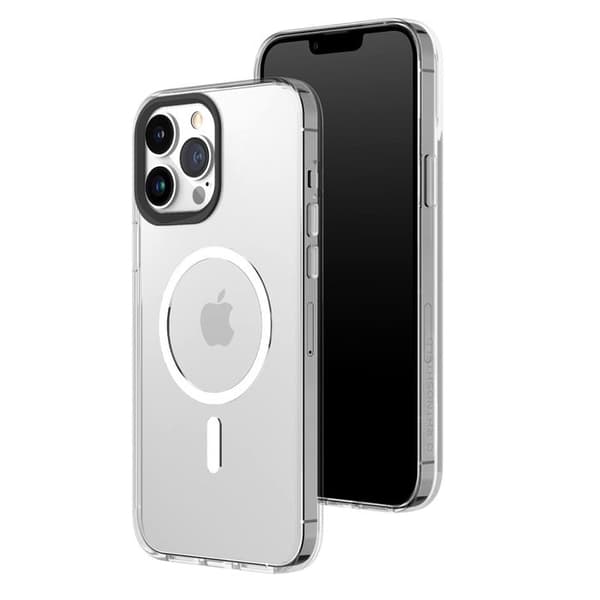 iPhone 13 Pro Max MagSafe -kuori, iskunkestävä, kellastumaton, Rhinoshield, läpinäkyvä Vit