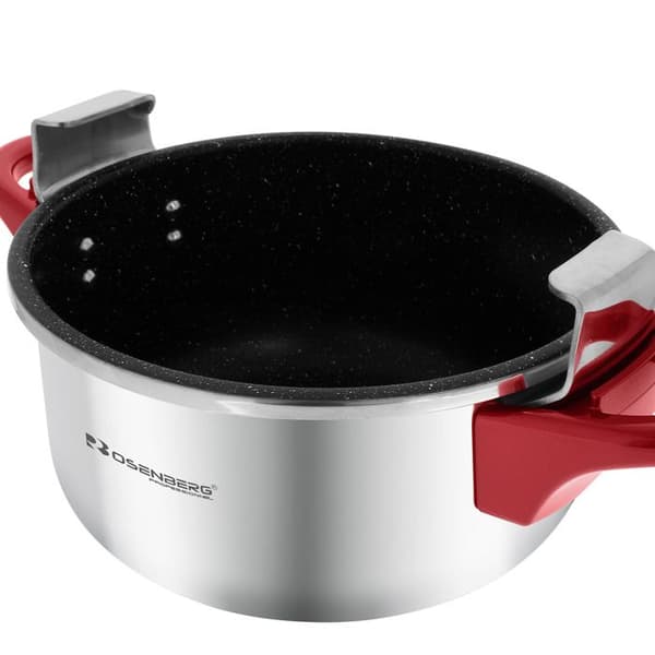 Tryckkokare - ROSENBERG - 5L - Rostfritt stål - Non-stick - Säkerhetsventil Grå