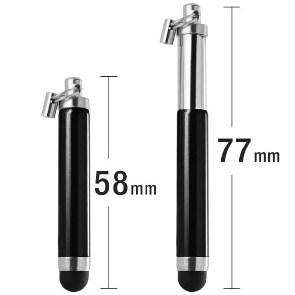 Svart infällbar penna för pekskärm - 3,5 mm jackfäste