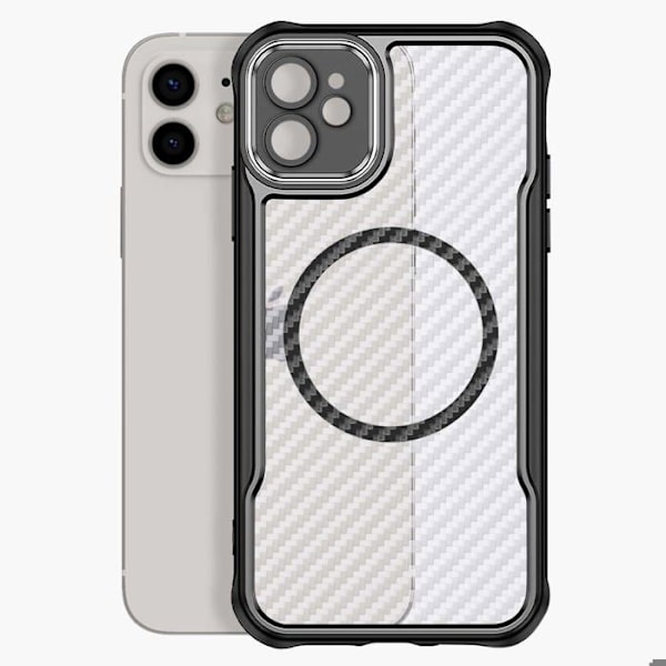 Skal för iPhone 11 MagSafe Kolfiber Stöttålig Förstärkt Svart Svart