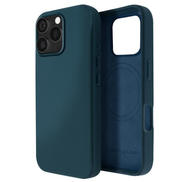 Coque - AVIZAR - iPhone 16 Pro Max - Vegansk læder - MagSafe - Optimal beskyttelse Blå