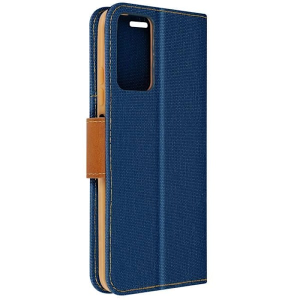 Etui til Xiaomi Redmi Note 12S - AVIZAR - Canvas Book - Stof - Tegnebog - Video Support - Midnight Blue Blå