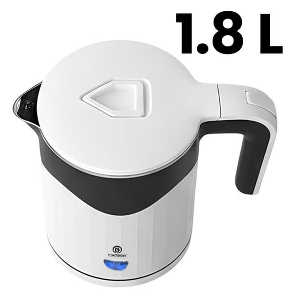 Elkedel - AVIZAR - Rustfrit stål 1.8L - 1500W - Automatisk sluk - Rustfrit stål 304 Vit