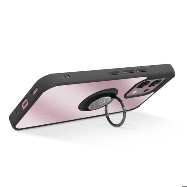 Cover til Oppo A6 Pro med magnetisk ring, frostet finish, sort Svart