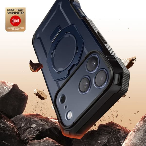 Coque Magsafe - SUPCASE - iPhone 17 Pro Max - Militärmotstånd - 360° skydd - HD härdat glas Blå