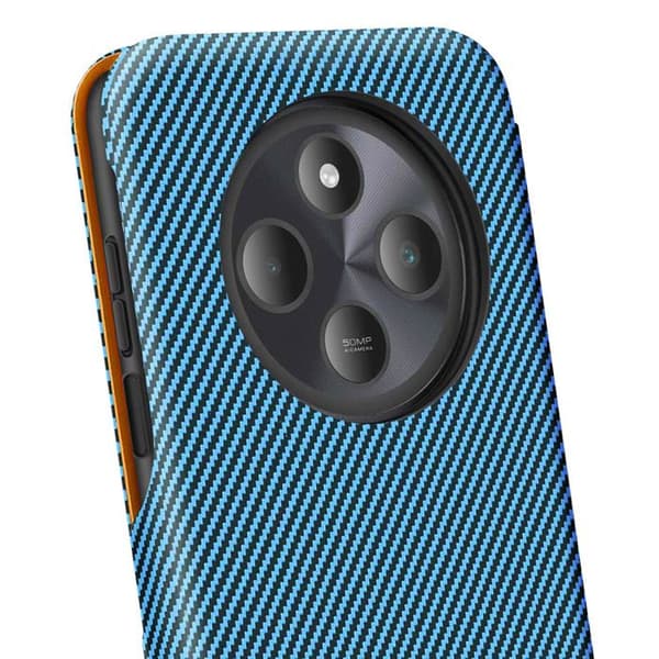 Étui Carbon - Xiaomi - Redmi 14C - Anti-RFID - Videostøtte - Blå Kunstlæder Blå