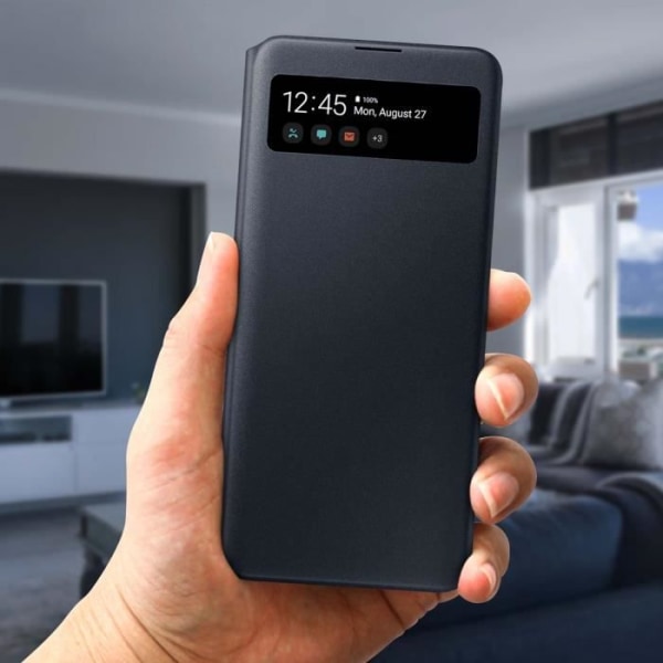 Kotelo - Samsung - Galaxy Note 10 Lite - Läpinäkyvä - S View Wallet Cover - Musta Svart