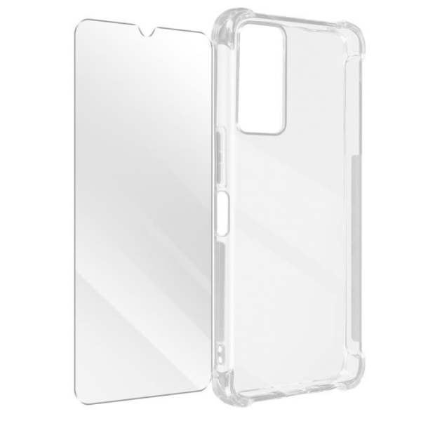 AVIZAR puolijäykkä kotelo TCL 40R 5G:lle, 40 XE:lle ja 40 NxtPaper 5G:lle kirkkaalla 9H karkaistulla lasilla Transparent