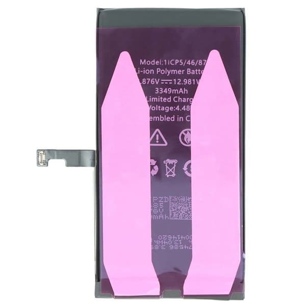 Batteri til iPhone 15 Li-Polymer 3.87V 3349mAh Diagnoserbar Sort Svart