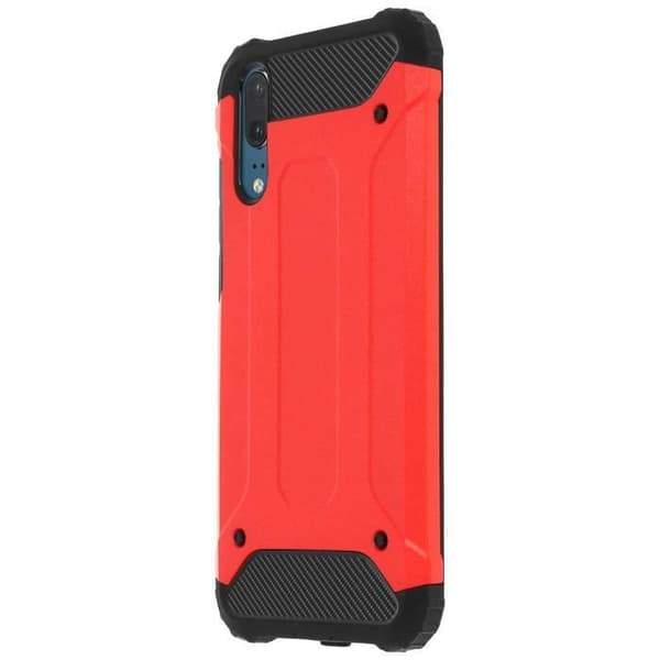 Coque - Huawei - P20 - Stødabsorberende op til 1,80m - Silikone gel - Polycarbonat Röd