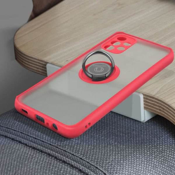 Coque - Samsung - Galaxy A32 5G - Bi-material - Metallring - Videostöd Röd