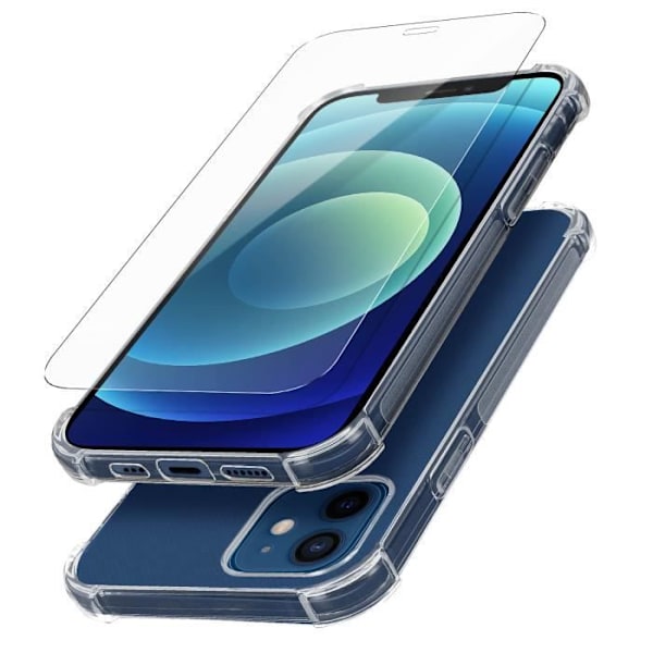 Apple iPhone 12 Mini Protection Pack pehmeä kotelo + läpinäkyvä karkaistu lasi