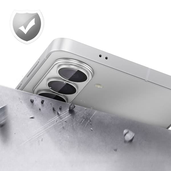 Beskyttelseskamera til Galaxy S26 Plus i hærdet glas, ridsefrit, sølv Grå