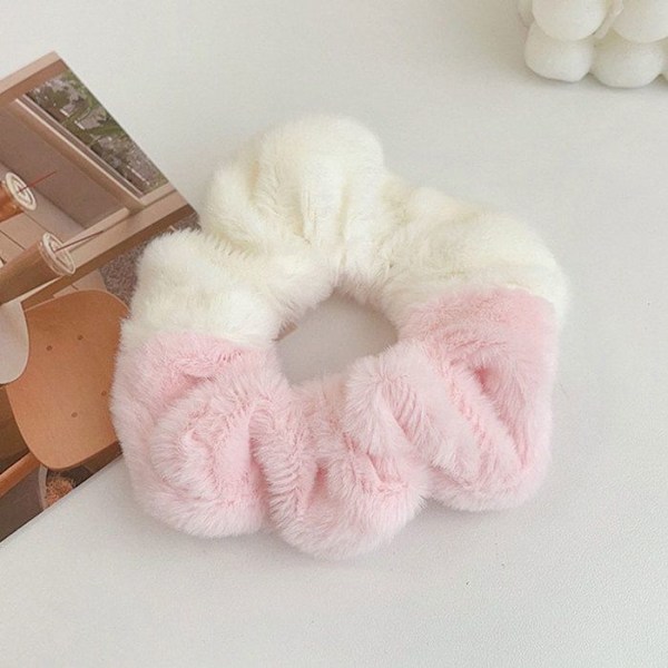 Chouchou Pehmoinen Hiuksille Minky Fluffy Duo Cozy Vaaleanpunainen ja Valkoinen Valkoinen / Vaaleanpunainen Rosa