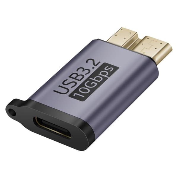 USB C hun til Micro B 3.2 han Adapter, 10Gbps Overførsel, LinQ Grå