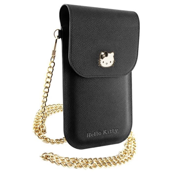 Etui Chaussette - Hello Kitty - Svart - Syntetisk läder - Kompatibel med smartphone 14 cm - Magnetisk Svart