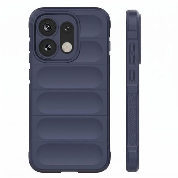 Cover til Oppo Reno 16 / 16 Pro med 3D-relief og skridsikkert greb i natblå Blå