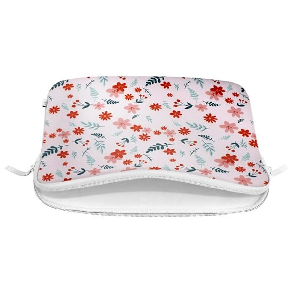Pochette för MacBook Pro 13 och Air 13 Blommönster ²Life MW Vit Vit