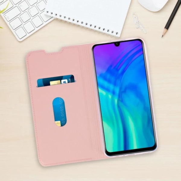 Honor 20 Lite Folio Case Card Storage Support Function Pink