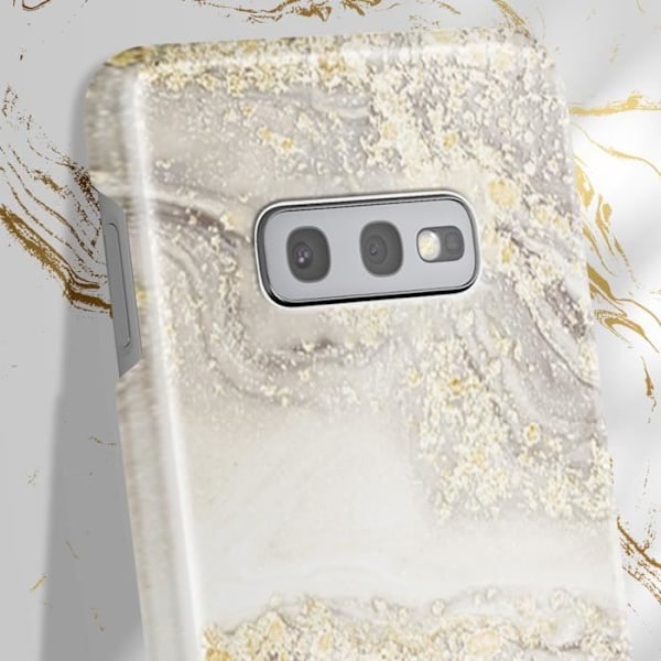 Taske til Samsung S10e Marbled Luxury Ultra Thin Sparkle Greige Marble iDeal of Sweden Beige