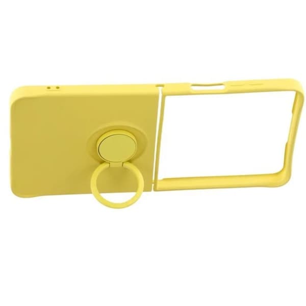 Soft-Touch Cover til Galaxy Z Flip8 med Støtte Ring og Gul Rem Gul