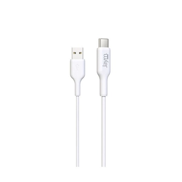 USB-C kaapeli USB 2,4A Lataus ja Synkronointi 2m Jaym Valkoinen Vit