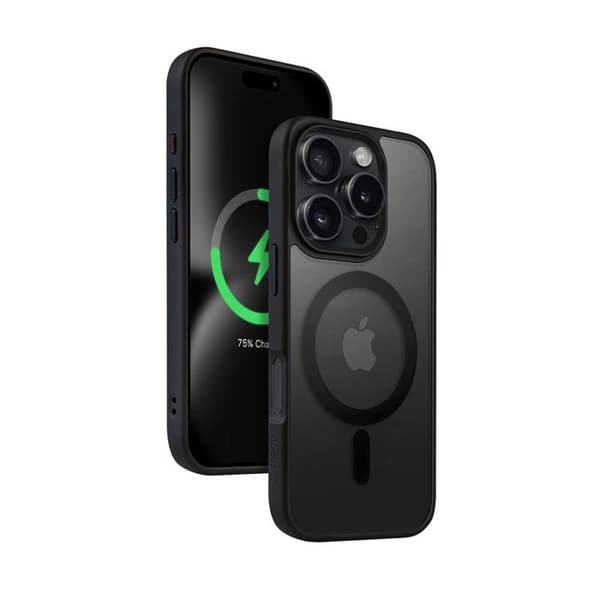 Etui med MagSafe - CRONG - iPhone 16 Pro - Sort - Kompatibel med iPhone 16 Pro - Elegant design sort