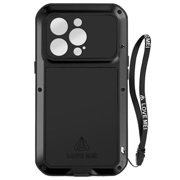 Coque - LOVE MEI - iPhone 14 Pro - Iskunkestävä - Vedenpitävä - Äärimmäinen suojaus Svart