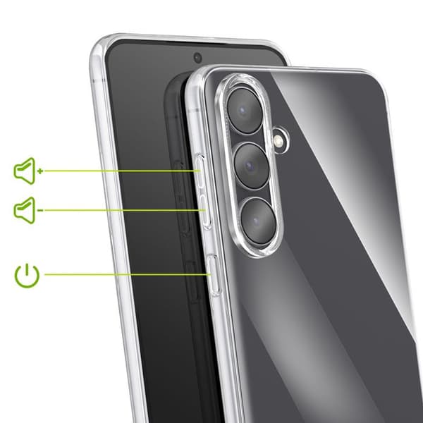Cover til Galaxy S25 FE Blød Silikone Beskyttelse Mayaxess Gennemsigtig Vit