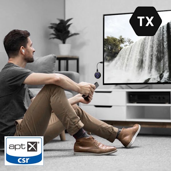 Bluetooth 5.0 ljudadapter till 3,5 mm jack Sändare / Mottagare Akashi Svart