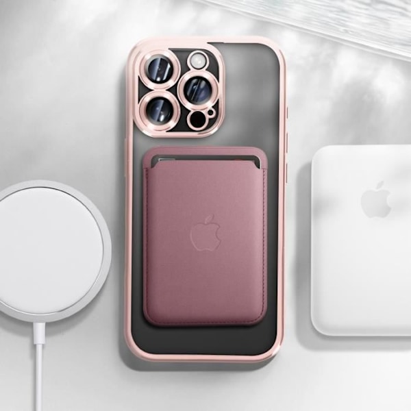 MagSafe Fodral för iPhone 16 Pro Max Silikon Chrome Contour Champagne Rosa Rosa