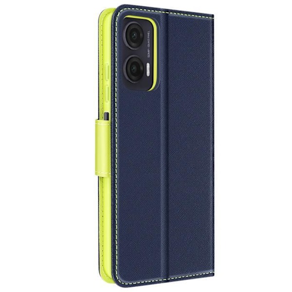 Étui til Motorola Moto G35 Læder Portefølje Saffiano Fancy Mørkeblå Blå